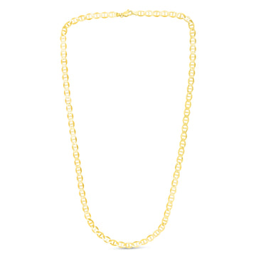 14K Yellow Gold 5.5mm Mariner 20 Chain with Lobster Lock